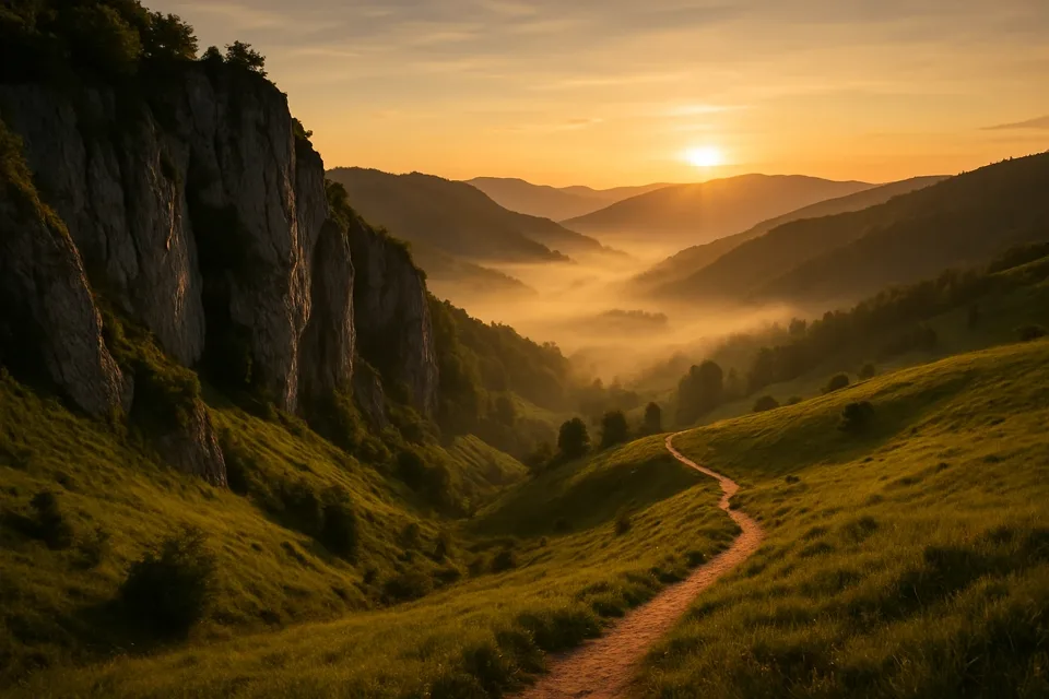 Postare de travel generată cu AI: Munții Apuseni în zori